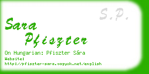 sara pfiszter business card