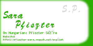 sara pfiszter business card